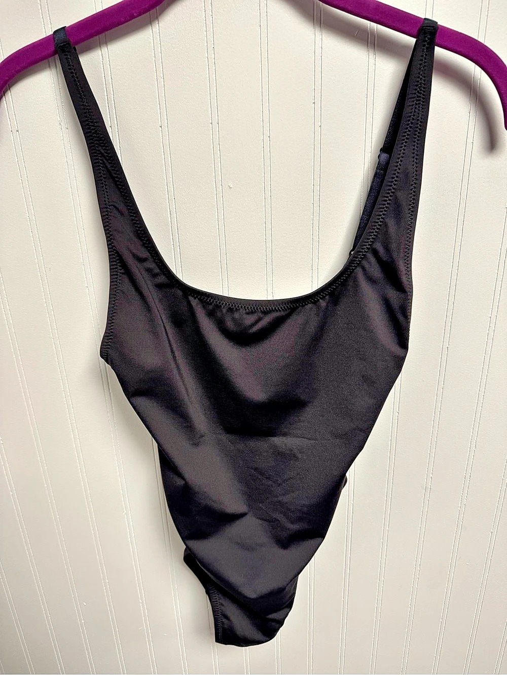 SKIMS Scoop Neck One Piece in Black XS NWT